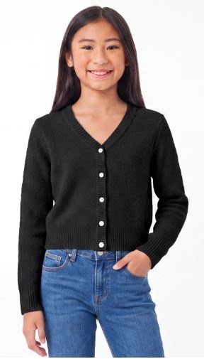 Preppy G Black Chenille Cardigan