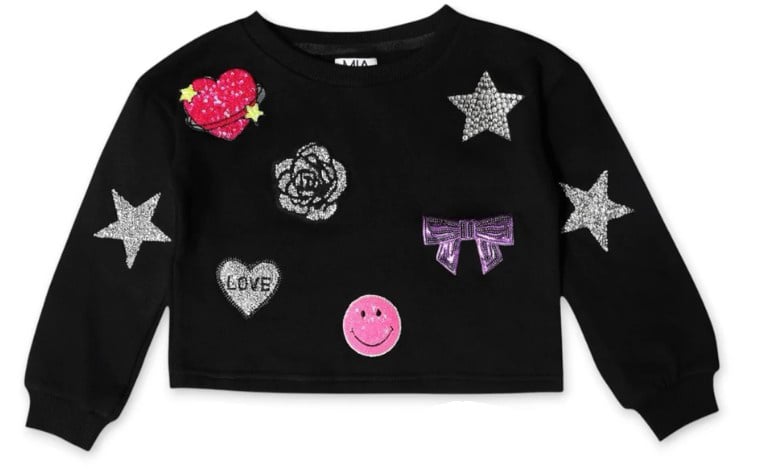 Mia New York Black Sequin Icon Sweatshirt