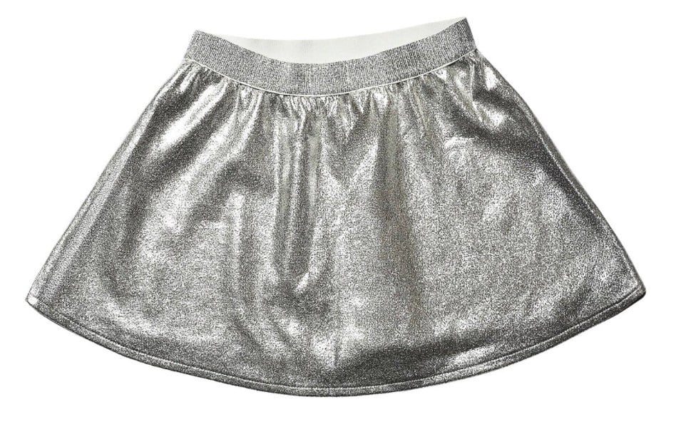 Mia New York Metallic Silver Skater Skirt