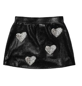 Mia New York Black Rhinestone/Pearl Heart Skort