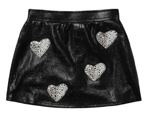 Mia New York Black Rhinestone/Pearl Heart Skort