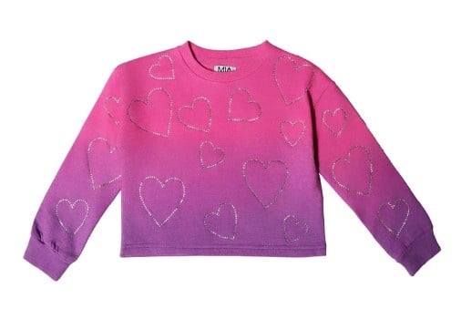 Mia New York Pink DD Crystal Heart Sweatshirt