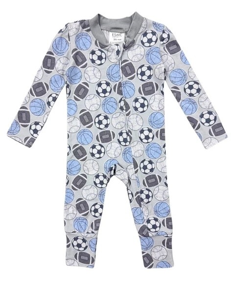 Esme Blue Grey Varsity Sports Flip Footie