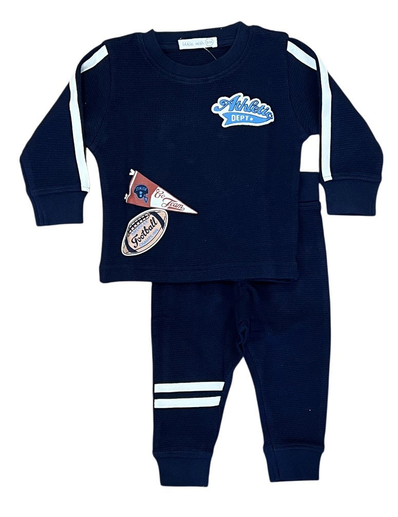 Little Mish Navy Athletic Patch Thermal Inf. Set