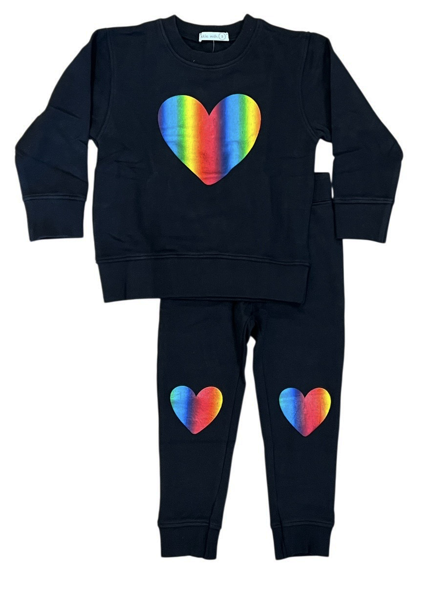 Little Mish Black Foil BIG Heart Infant Set