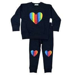 Little Mish Black Foil BIG Heart Toddler Set