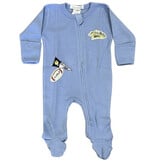 Little Mish Blue Athletic Patch Thermal Footie