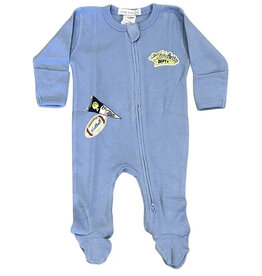 Little Mish Blue Athletic Patch Thermal Footie