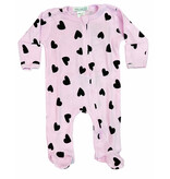 Little Mish Scattered Hearts Pink Thermal Footie