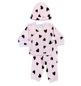 Little Mish Scattered Hearts Pink 3 Pc. Set