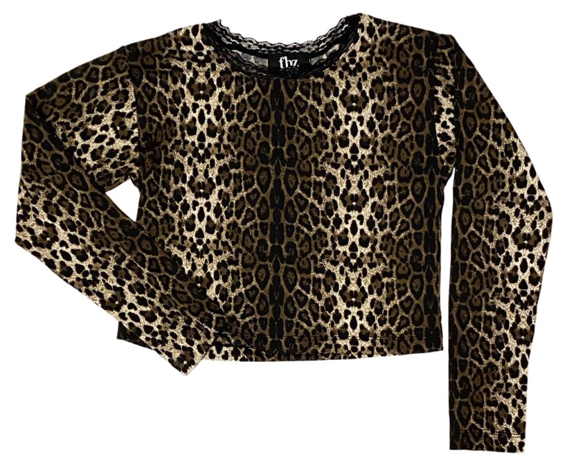 FBZ Soft Leopard Lace Edge Top