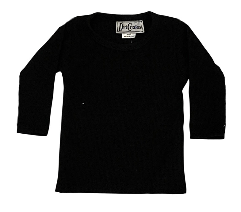 Dori Black LS Ribbed Infant Top