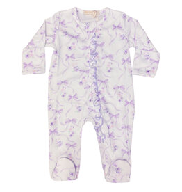 Baby Club Chic Lav Bows and Bouquets Ruffle Footie