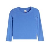 Suzette Cool Blue Ribbed LS Top