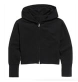 Suzette Black Ribbed Zip Hoodie