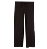 Suzette Black Ribbed Wide Leg Pant