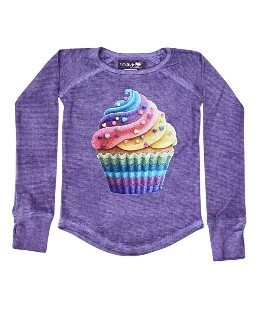 Tweenstyle Rainbow Cupcake LS Thermal Tee