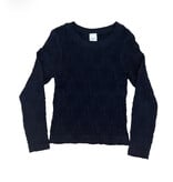 Suzette Black Smocked Ribbed L/S Top