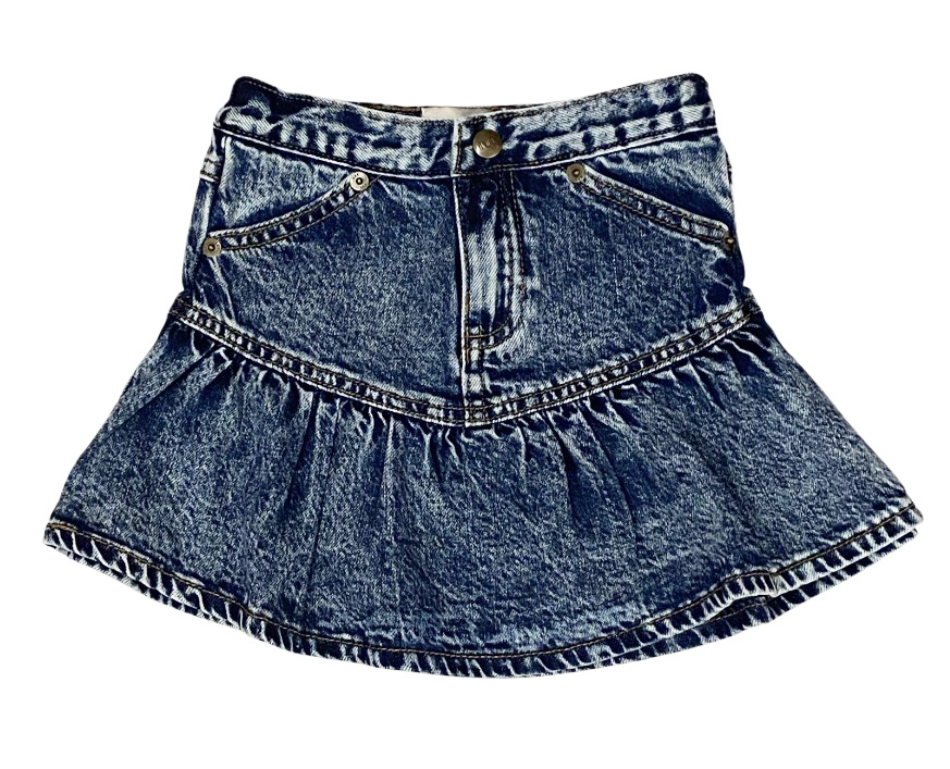 HUX Dreamy Denim Ruffle Skirt