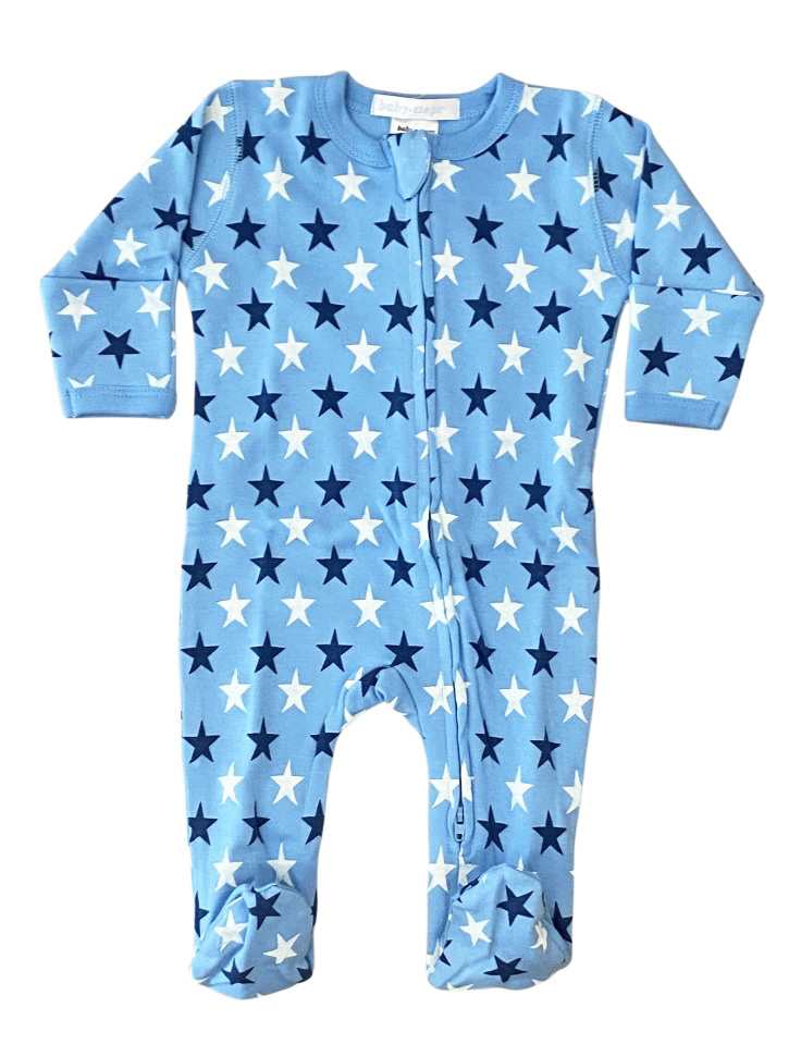 Baby Steps Blue Sweet Stars Footie