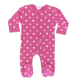 Baby Steps Hot Pink Glitter Hearts Footie