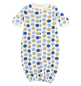 Baby Steps Blue Smiley Dot Conv Gown