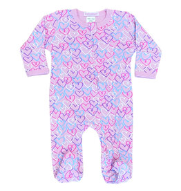 Baby Steps Pink Graffiti Heart Footie