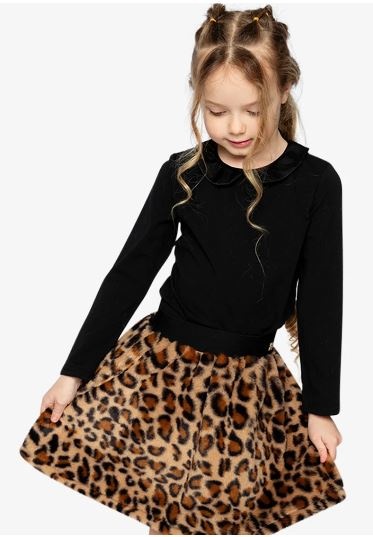 Deux par Deux Leopard Fur Skirt