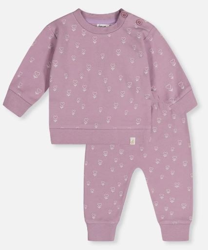 Deux par Deux Lilac Heart Flowers Set