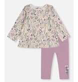 Deux par Deux Flower Hearts Legging Set