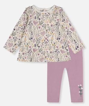 Deux par Deux Flower Hearts Legging Set