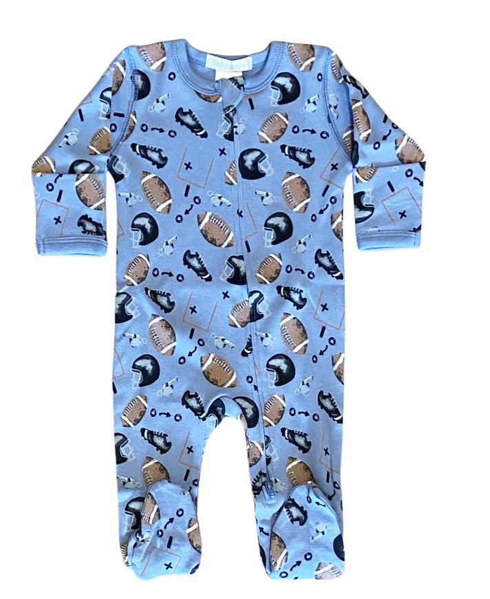 Baby Steps Denim Football Playbook Footie