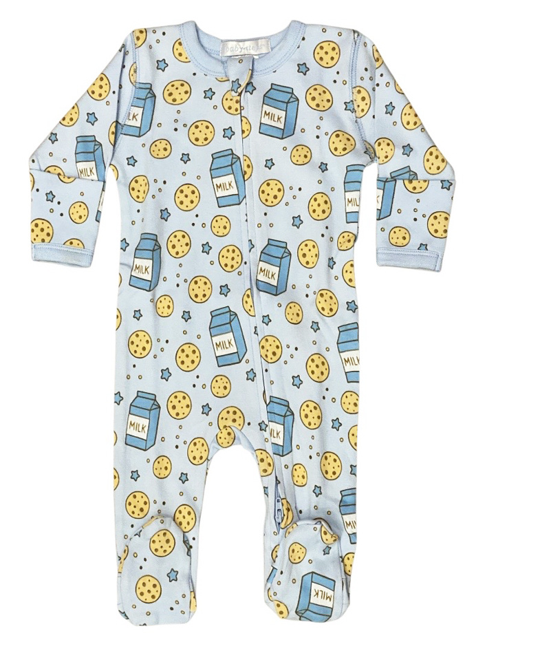Baby Steps Blue Milk and Cookies Footie
