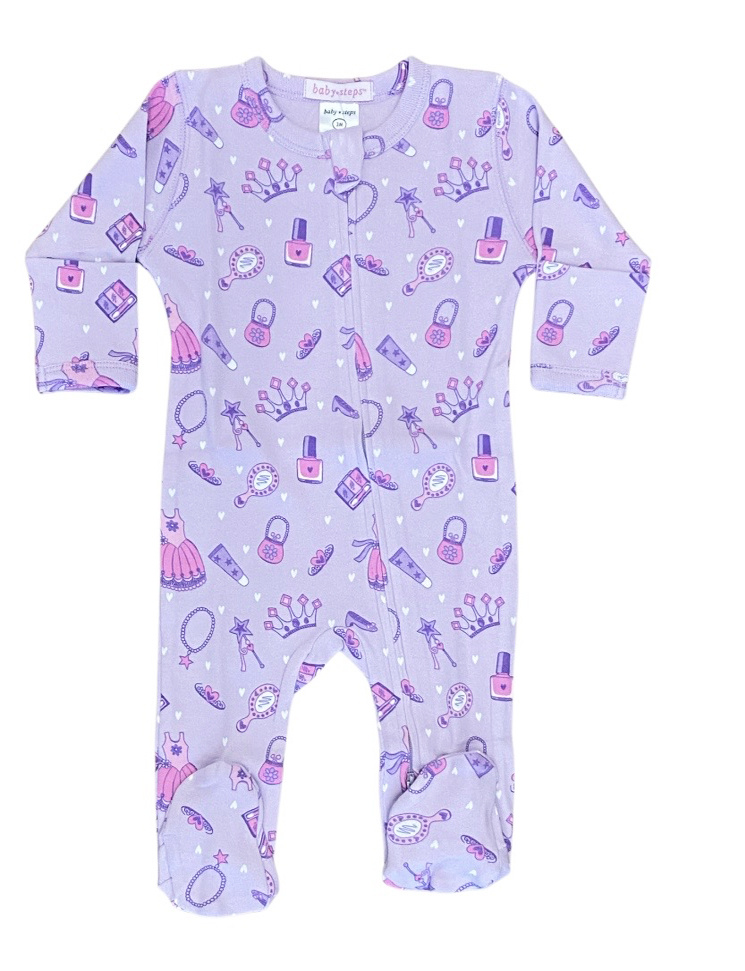 Baby Steps Lilac Glam Princess Footie