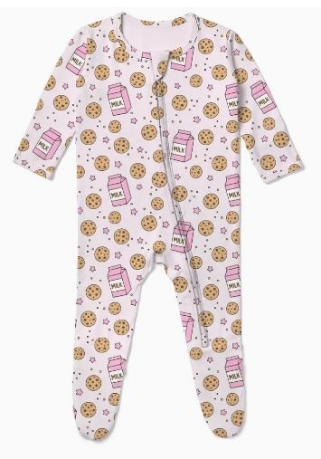 Baby Steps Pink Milk and Cookies Footie
