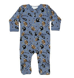 Baby Steps Denim Football Playbook Footie
