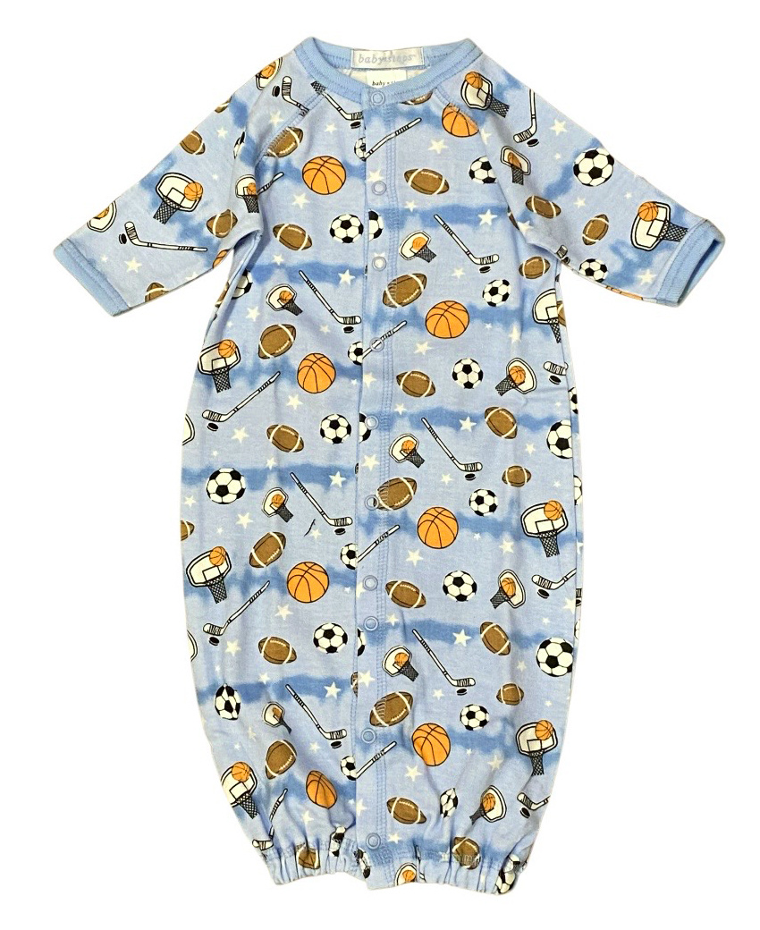 Baby Steps Lt Blue Play Sports Conv Gown