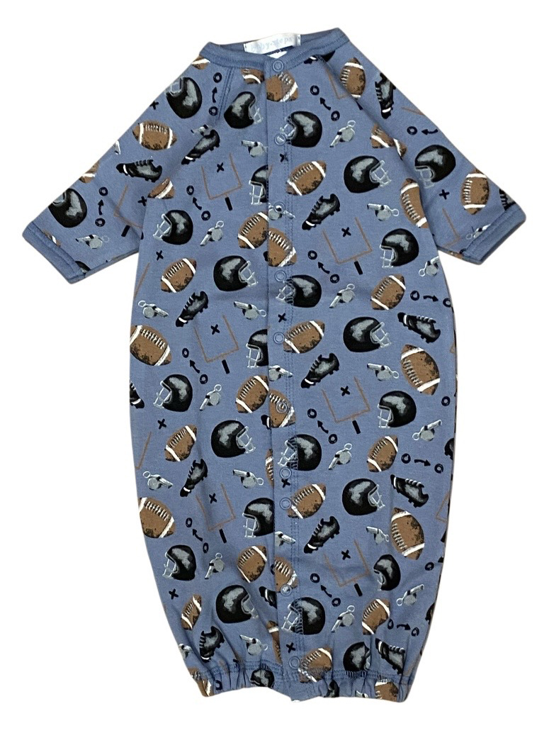 Baby Steps Denim Football Playbook Conv Gown