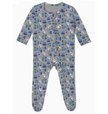 Baby Steps Grey Construction Footie