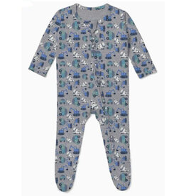 Baby Steps Grey Construction Footie