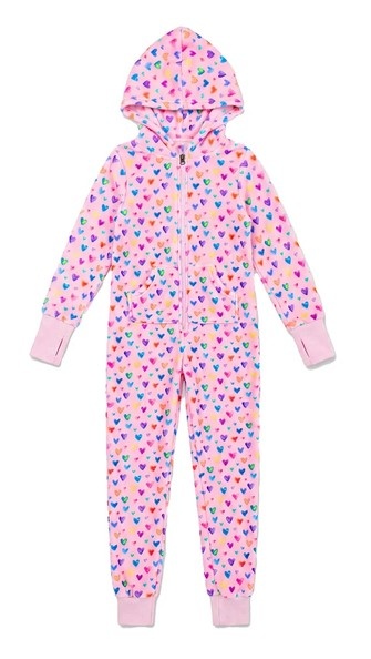 Preppy Goose Cheerful Hearts Plush Onesie