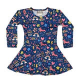 Dori Blue Cool Fun LS Dress