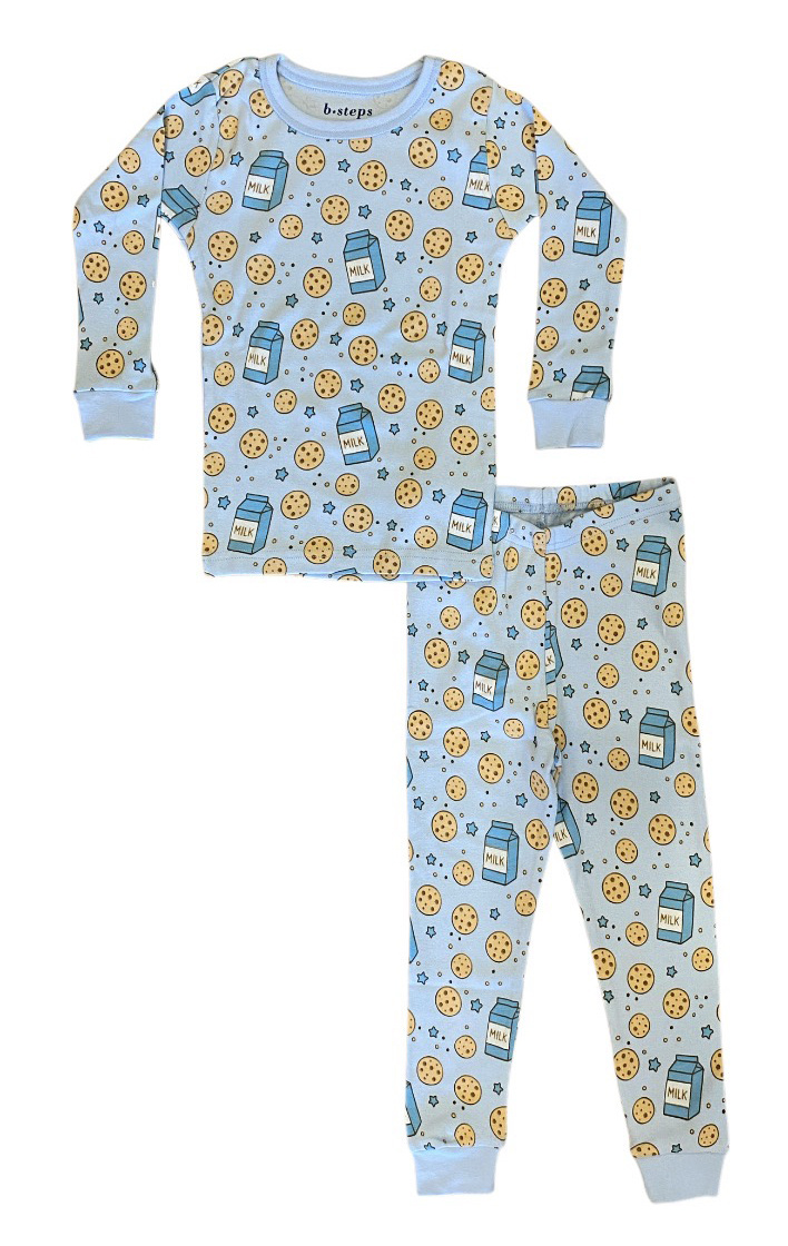 Baby Steps Blue Milk and Cookies Infant PJ Set