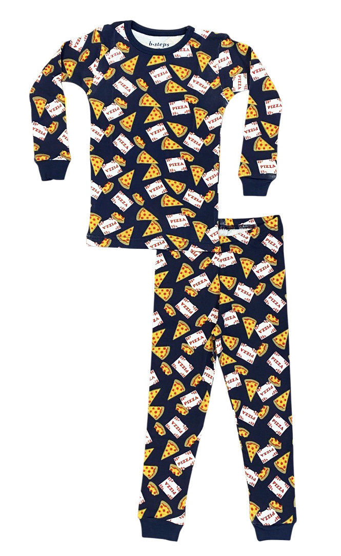 Baby Steps Navy Pizza Party PJ Set