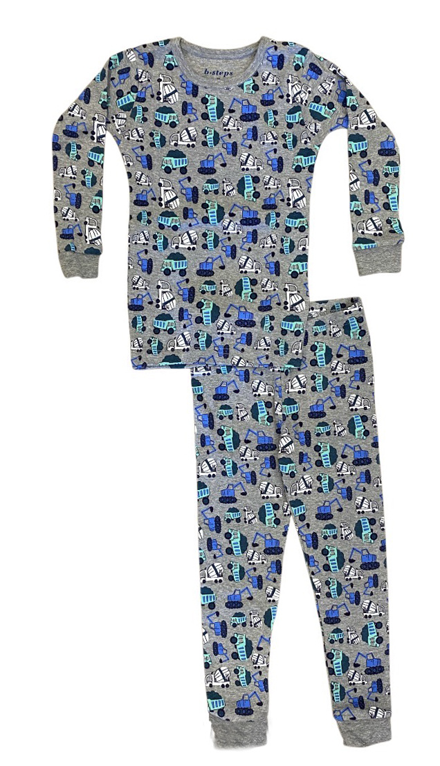 Baby Steps Grey Construction PJ Set