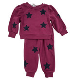 Splendid Berry Navy Velvet Stars Sweatset