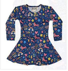 Dori Blue Cool Fun LS Dress