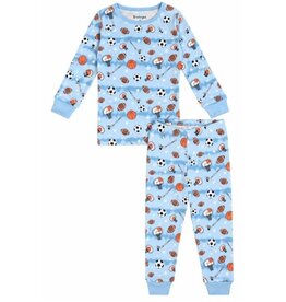 Baby Steps Lt Blue Play Sports Infant PJ Set