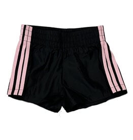 KatieJ NYC Jordyn Black/Pink Stripe Running Shorts