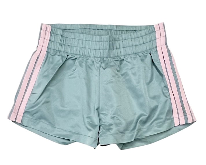 KatieJ NYC Jordyn Sage/Pink Stripe Running Shorts
